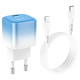 Сетевое зарядное устройство Hoco C101A USB-C (20W · 3A) с кабелем Type-C – Lightning (Blue)
