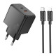 Сетевое зарядное устройство Hoco CS16A USB-C+Lightning (20W · 3A) с кабелем Type-C – Lightning (Black)