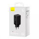 Сетевое зарядное устройство Baseus GaN5 Pro USB-A+2xUSB-C (65W · 3A) с кабелем Type-C – Type-C 100W 5A (CCGP120201) (Black)