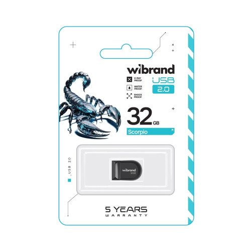 Флешка Wibrand Scorpio 32GB USB 2.0 (Black)