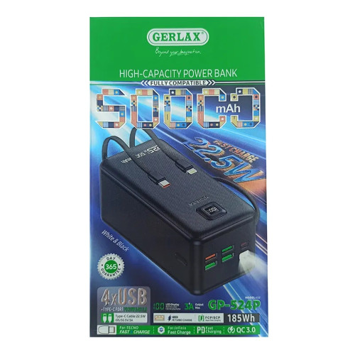 Повербанк Gerlax GP-524P 22.5W (50000 mAh) (White)