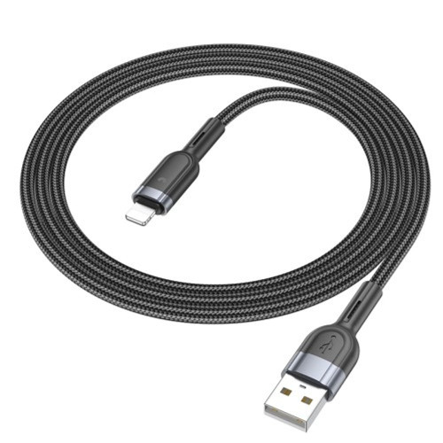 Кабель Hoco U117 USB-A – Lightning (1.2 м · 12W · 2.4A) (Black)