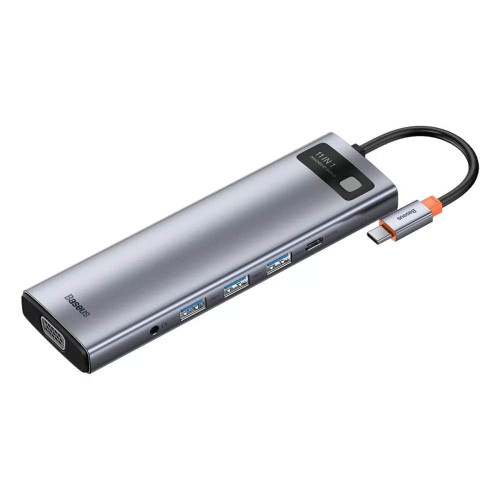 USB-хаб Baseus Metal Gleam Series 30Hz Version 5в1 Type-C (3xUSB 3.0 · HDMI 4K · Type-C · 100W) (Gray)