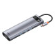 USB-хаб Baseus Metal Gleam Series 30Hz Version 5в1 Type-C (3xUSB 3.0 · HDMI 4K · Type-C · 100W) (Gray)