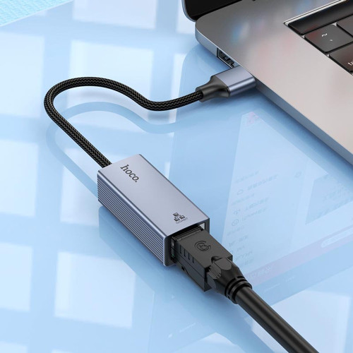 Перехідник Hoco UA37 USB-A – RJ45 (Gray)
