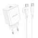 Мережевий зарядний пристрій Borofone BA81A USB-C (20W · 3A) з кабелем Type-C – Type-C (White)