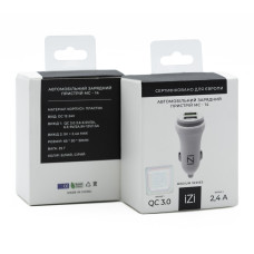 Автомобильное зарядное устройство іЗі MC-14 2xUSB-A (30W · 3A) (White)
