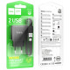 Сетевое зарядное устройство Hoco C141A 2xUSB-A (10.5W · 2.1A) с кабелем USB-A – Type-C (Black)