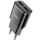 Сетевое зарядное устройство Hoco C88A 2xUSB-A (12W · 2.4A) (Black)
