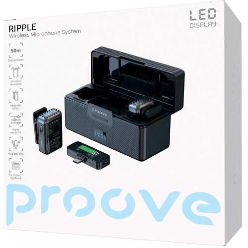 Бездротовий петличний мікрофон Proove Ripple (Black)