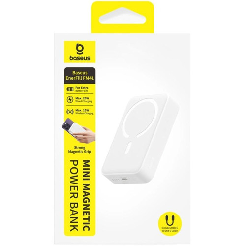 Повербанк Baseus EnerFill FM41 Mini Magnetic 20W (10000 mAh) (E0027T) (White)