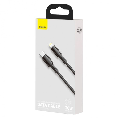 Кабель Baseus High Density Braided Type-C – Lightning PD (2 м · 20W · 2.4A) (Black)