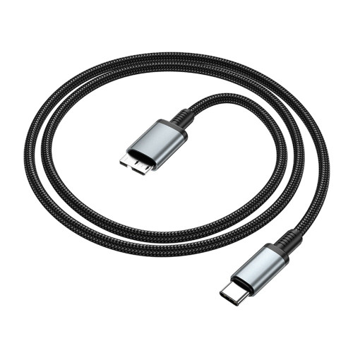 Мультимедийный кабель Hoco US10 Type-C – Micro-USB 3.0 5Gbit/s (0.5 м · 3A) (Black)