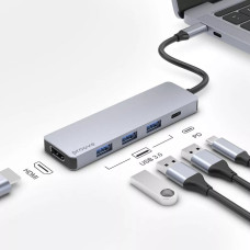 USB-хаб Proove Iron Link 5в1 (Type-C · 3xUSB 3.0 · HDMI) (Silver)