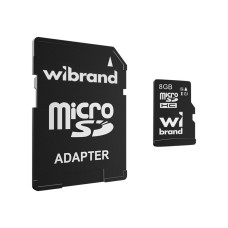 Карта памяти Wibrand microSDHC 8GB Class 10 + адаптер SD