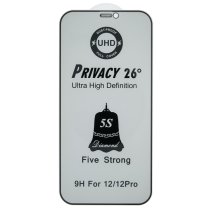Захисне скло 5S UHD Privacy 26° для Apple iPhone 12 Pro (Full Glue) (Black)