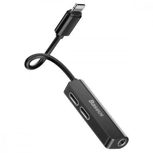 Переходник Baseus L52 Lightning – 2 × Lightning + 3.5 мм (Black)