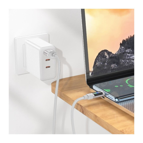 Кабель Hoco U126 USB-A – Type-C (1.2 м · 27W · 2.4A) (Gray)
