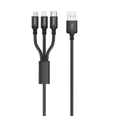 Кабель Hoco X14 Times 3-в-1 (1 м · 12W · 2.4A) (Black)