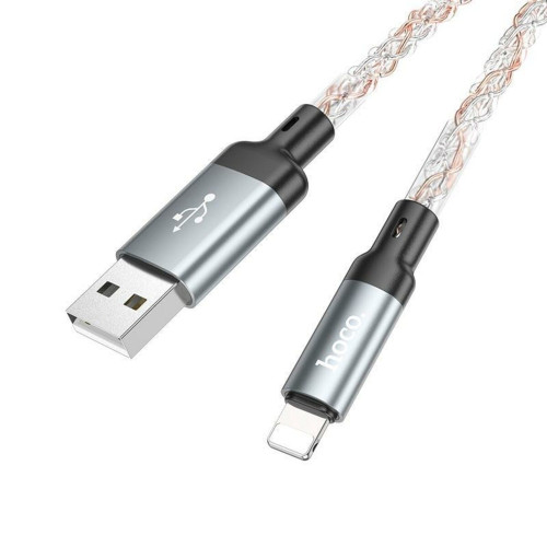 Кабель Hoco U112 USB-A – Lightning (1 м · 12W · 2.4A) (Gray)