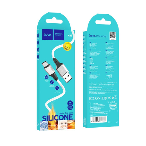 Кабель Hoco X86 USB-A – Type-C (1 м · 15W · 3A) (White)