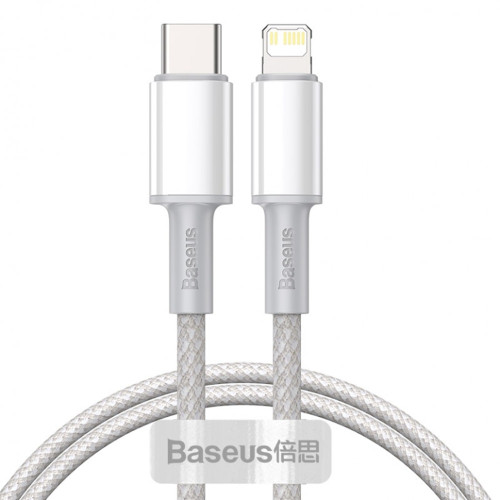 Кабель Baseus High Density Braided Type-C – Lightning PD (1 м · 20W · 2.4A) (White)