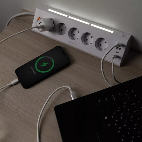 Сетевой фильтр Proove Prism Socket на 5 розеток (2xUSB-A+2xUSB-C · 1.6 м) (White)