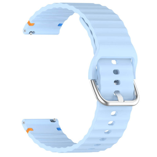 Ремешок универсальный 20 мм Silicone Wavy для Amazfit, Samsung, Huawei (Light Blue)