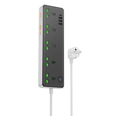 Сетевой фильтр Hoco AC13A на 5 розеток (17W · 4xUSB-A · 1.5 м) (Black)
