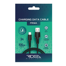 Кабель Ridea RC-M121 Prima USB-A – Type-C (1 м · 15W · 3A) (Black)