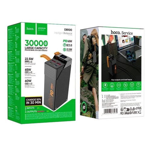 Повербанк Hoco DB100 PD65W (30000 mAh) (Black)