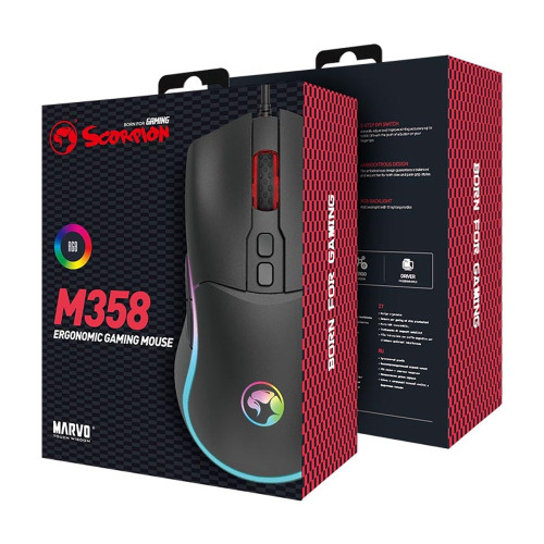 Мишка дротова ігрова Marvo M358 (Black)