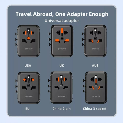 Сетевое зарядное устройство универсальный Proove Trip 2xUSB-A+USB-C (20W · 3A) (Black)