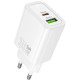 Сетевое зарядное устройство Hoco N63 USB-A+USB-C (30W · 3A) (White)