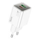 Сетевое зарядное устройство Hoco N46 USB-A+USB-C (20W · 3A) (White)