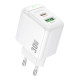 Мережевий зарядний пристрій Borofone BAS45A USB-A+USB-C (30W · 3A) (White)
