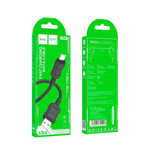 Кабель Hoco X94 USB-A – Type-C (1 м · 15W · 3A) (Black)