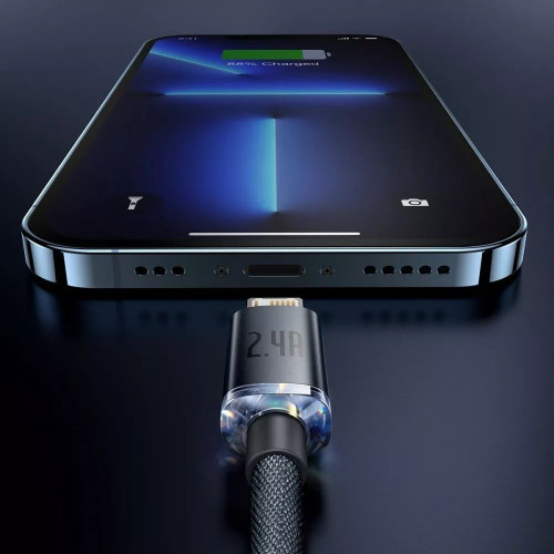 Кабель Baseus Crystal Shine Series USB-A – Lightning (1.2 м · 12W · 2.4A) (CAJY001103) (Sky Blue)