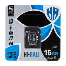 Карта пам'яті Hi-Rali microSDHC 16GB Class 10 UHS-I + адаптер SD