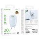 Мережевий зарядний пристрій Borofone BA93A USB-A+USB-C (20W · 3A) (Blue)