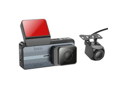 Відеореєстратор Hoco DV12 2K із задньою камерою, Wi-Fi, GPS (Gray)