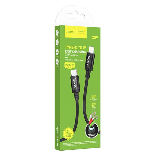 Кабель Hoco X89 Type-C – Lightning (1 м · 20W · 2.4A) (Black)