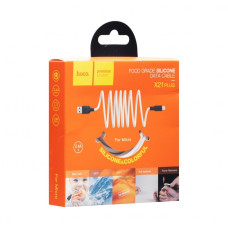 Кабель Hoco X21 Plus Silicone USB-A to Micro USB 12W 2.4A 1м black white