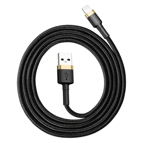 Кабель Baseus Cafule USB-A – Lightning (2 м · 12W · 1.5A) (CALKLF-CV1) (Black/Gold)