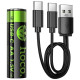 Акумуляторна батарейка Hoco JA3 AA USB-C (2шт)