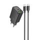 Сетевое зарядное устройство Hoco N61 USB-A+USB-C (20W · 3A) с кабелем Type-C – Type-C (Black)