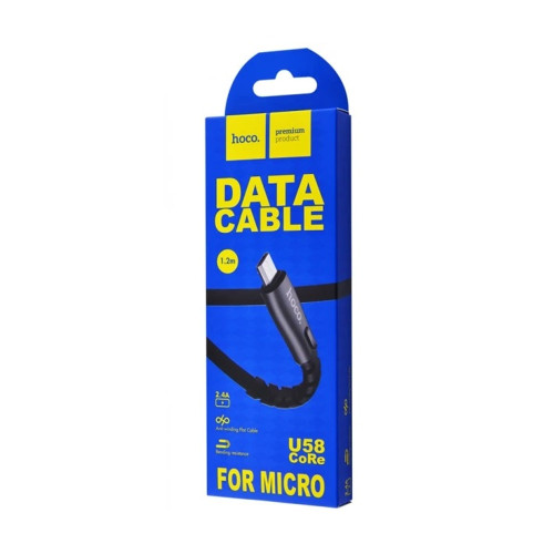 Кабель Hoco U58 Core USB-A – Micro-USB (1.2 м · 12W · 2.4A) (Black)
