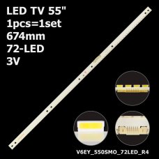 Бокова підсвітка для телевізора Samsung 55″ V6EY (1 планка 674 мм, 72 LED 7x2 мм, 3 В)