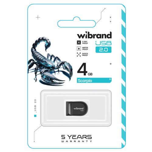 Флешка Wibrand Scorpio 4GB USB 2.0 (Black)