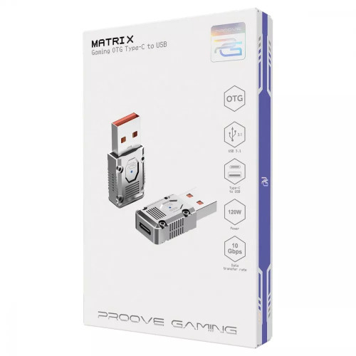 Переходник OTG Proove Gaming Matrix Type-C – USB-A (Silver)